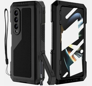 Aluminum Hybrid Shockproof Cover with Kickstand Case for Samsung Galaxy Z Fold 7 , Black Aluminum Hybrid Shockproof Cover with Kickstand Case for Samsung Galaxy Z Fold 7 , Black