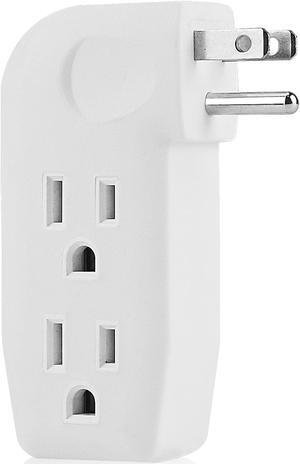 3 Way Outlet Vertical Wall Tap Splitter Adapter with 3 Prong Plug for Behind Furniture, Hard Plastic,UL Listed,1PK…