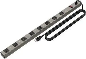 8 Outlets Surged Aluminum Alloy Heavy Duty Metal Socket Power Strip,Oviitech 6-Foot Long Extension Cord with Surge protection.ETL Certified,Aluminum alloy silver with black hole 8 Outlets Surged Aluminum Alloy Heavy Duty Metal Socket Power Strip,Oviitech 6-Foot Long Extension Cord with Surge protection.ETL Certified,Aluminum alloy silver with black hole