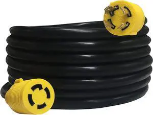NEMA L14-30P/L14-30R Generator Extension Cords, 4 Prong Heavy Duty, 30 Amp 20 Foot, Black