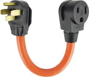 NEMA 14-50P to 6-50R Welder Adapter Cord, 1.5FT Heavy Duty 50A 250V Generator/RV Converter, Orange