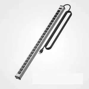 24 Outlets Extra Long Power Strip,Heavy Duty Metal Socket Power Strip,Metal Power Strip with 15-Foot Extension Power Cord,ETL Certified