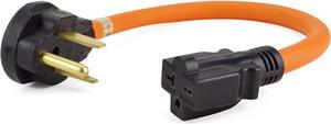 1.5 FT NEMA 6-50P to 6-20R Welder Adapter Cord,Electric Vehicle Charging Adapter,20 Amp,250V,SJTW 12AWG*3C Cable and The Cable UL Certification,Orange