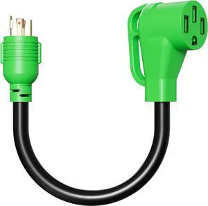 oviitech NEMA L14-30P to 14-50R Generator Transfer Switch Adapter Cord,250V, SJTW 10AWG*3C,30Amp Male to 50Amp Female Generator Welder Dryer RV Adapter Cord, 1.5FT,Green