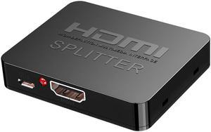 HDMI Splitter 1 in 2 Out, 4K HDMI Splitter for Dual Monitors Duplicate/Mirror Only, 1x2 HDMI Splitter 1 to 2 Amplifier for Full HD 1080P 3D with HDMI Cable (1 Source onto 2 Displays)