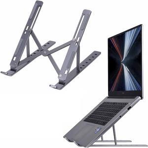 Laptop Holder Riser Computer Stand, Adjustable Aluminum Foldable Portable Notebook Stand, Compatible with MacBook Air Pro, HP, Lenovo, Dell, More 10-15.6 Laptops and Tablets Black