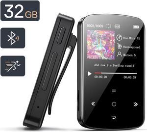 32GB MP3 Player with Bluetooth 4.2, AiMoonsa Music Player with Built-in HD Speaker, FM Radio, Voice Recorder, HiFi Sound, E-Book Function, Earphones Included