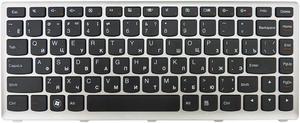 New Black RU Russian Keyboard Silver Frame For Lenovo ideapad U410