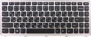 New Black RU Russian Keyboard Silver Gray Frame For Lenovo ideapad U310