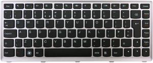 New Black UK English Keyboard Silver Frame For Lenovo ideapad U410