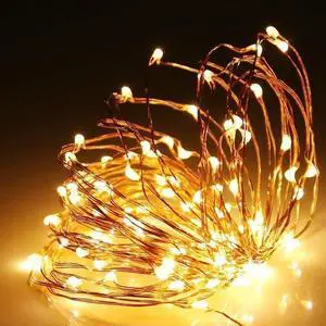 2-Pack 32ft Solar Powered 100 LED Copper Wire Fairy Lights 2-Pack 32ft Solar Powered 100 LED Copper Wire Fairy Lights