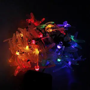 30 LED Solar Dragonfly String Lights for Outdoor Garden Multicolor 30 LED Solar Dragonfly String Lights for Outdoor Garden Multicolor