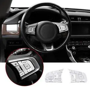 Paiying Silver Alloy Steering Wheel Button Cover Trim For Jaguar F-Pace F-Type Xe Xf Paiying Silver Alloy Steering Wheel Button Cover Trim For Jaguar F-Pace F-Type Xe Xf