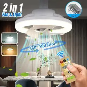 Fan Bulb 360 Moving Head LED Fan Light E27 Mini Fan Light 48W Suitable for Bedroom and Study
