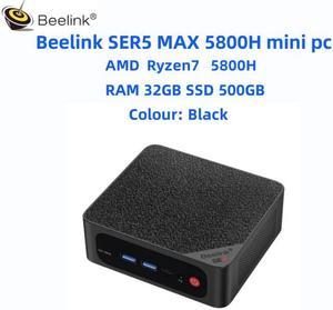 Beelink SER5 MAX Mini PC W11 Pro, AMD Ryzen 7 5800H(8C/16T up to 4.4  GHz),16GB DDR4 500GB NVME SSD Graphics 8 core 2000 MHz WiFi 6/BT5.2 Triple