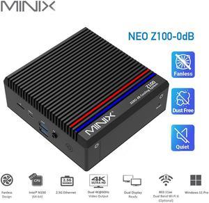 Higisy MINIX NEO Z100-0dB Fanless Mini Pc Intel N100 8G/16G DDR4 256G/512G SSD Dual 4K WIFI6 Win11 Pro Desktop Portable Computer