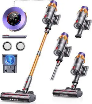 HIGISY Multifunction Handheld Vacuum Cleaner 45Kpa Touch Screen,Smart Dust Sensor,Auto Speed Control Ultra Lighweight Rechargeable Battery for Home Bed Carpet Clean