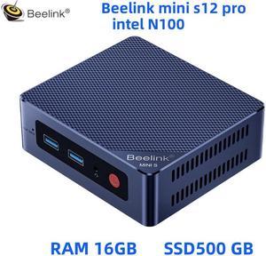 Beelink Mini S12 PRO N100 Fanless Mini Pc Intel 12th DDR4 3200MHz 16G RAM 500G SSD WIFI6 BT5.2 Desktop Gaming Office Home Pocket