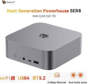 Beelink Mini Gaming PC SER8 Powerful AI PC With AMD Ryzen 7 8845HS 32G DDR5 1T NVME PCIe4.0 SSD 2.5Gbps Desktop Computer