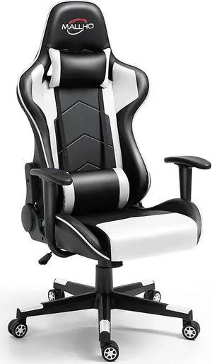 Polar Aurora Gaming Chair Racing Style High-Back PU Leather Office Chair Computer Desk Chair Executive Ergonomic Swivel Chair Headrest Lumbar Support (white1), Welcome to consult