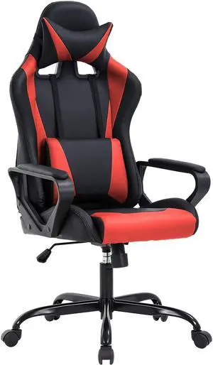 Gaming Chair Racing Chair Office Chair Ergonomic High-Back Leather Chair Reclining Computer Desk Chair Executive Swivel Rolling Chair with Adjustable Headrest Lumbar Support for Women, Men