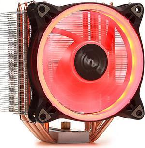Dark Freezer X124 Intel / Ryzen Compatible CPU Cooler with 120mm Red LED, Intel LGA 775/115X/1366/2011/2066, AMD AM2/AM3/AM4/FM1/FM2, 4pin PWM Fan, 5x Heatpipe, Direct Contact