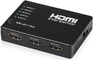 Dark Full HD 5 Input 1 Output Remote Controlled HDMI Switch (Selective)