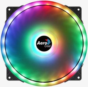 Aerocool Duo 200mm fan with 6-Pin Connector Addressable RGB Compatible, Anti-Vibration Pads, Comes with 6-Pin Connector