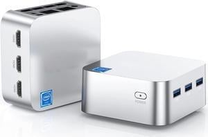 T8PLUS 4K UHD Mini PC Intel Alder Lake N97(up to 3.60 GHz), 16GB RAM 512GB ROM Small Desktop Computer, Windows 11 Mini Computers Support WiFi 6 BT5.2 Dual HDMI LAN on Business Home