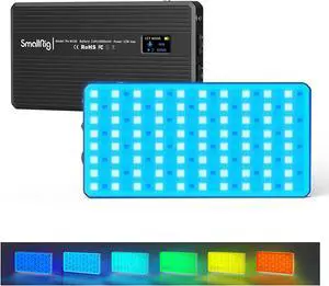 Smallrig RGB Video Panel Light with Ball Head, Built-In 3800Mah Rechargeable Battery 360° Full Color Portable Photography Lighting 2500K-8500K Dimmable LED Panel Lamp with LCD Display 3157