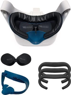 VR Cover Fitness Facial Interface and Foam Comfort Set for Oculus / Meta Quest 2 (Dark Blue & Black + Comfort Foam)