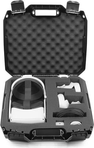 CASEMATIX Hard Case Compatible with Meta Quest 2 and Oculus Quest 2 VR Gaming Headset & Accessories - Hard Case with Customizable Foam fits Elite Strap and Other Accessories
