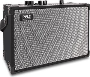 PyleUsa Vintage Bluetooth Speaker - Rechargeable Leather Portable Wireless BT Retro Style Audio System with TWS, FM Radio, 120W Heavy Bass Music Player, 5H Long Playtime, AUX, Mic in, w/Remote Control