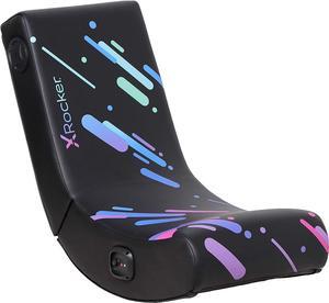 X Rocker Gaming Chair Galaxy Floor Rocker 2.0 BT Printed PU, 33.46" x 16.14" x 25.59", Black