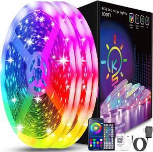 DAYBETTER Led Strip Lights Smart with App Control Remote, 5050 RGB for  Bedroom, Music Sync Color Changing for Room Party 100ft (2 Rolls of 50ft)