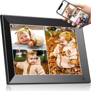 Digital Photo Frame 10.1 inch, Electronic Picture Frame WiFi with APP, Smart Electric Video Photo Frame Slideshow with Email, 1280x800 IPS FHD Uploadable Digital Picture Frames Cloud Storage