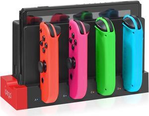 Charger for Nintendo Switch/OLED Model Joy-con, Charger Dock Stand for Joy-Cons Accessories with LED Indication, Support to Charge 1-4 Pcs for Joy-con (Black)