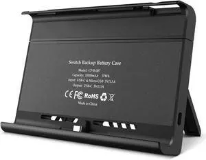 10000mAh Battery Charger Case, Compatible with Nintendo Switch & Nintendo Switch OLED Model, Portable Backup Battery Pack, Travel Power Bank, 2-Game Card Slots, Dual Type-C, Micro USB Charging Ports
