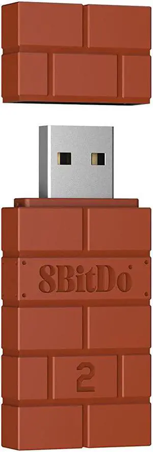 8BitDo Wireless USB Adapter 2 for Switch/Switch 2, Windows PC, Mac & Raspberry Pi, Compatible with Xbox Series X & S Controller, Xbox One Bluetooth Controller, Switch Pro and PS5 Controller (Brown)