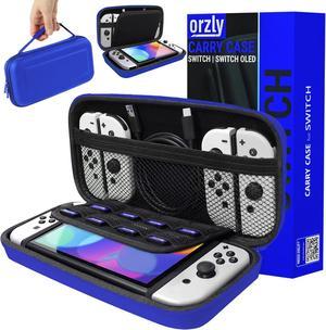 Orzly Carry Case Compatible with Nintendo Switch - Midnight Blue Protective Hard Portable Travel Carry Case Shell Pouch for Nintendo Switch Console & Accessories