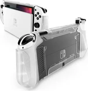 Mumba Case for Nintendo Switch OLED 2021 [Blade Series] TPU Grip Cover Protection Accessories Compatible with Nintendo Switch OLED and Joy-Con Controller (Clear)