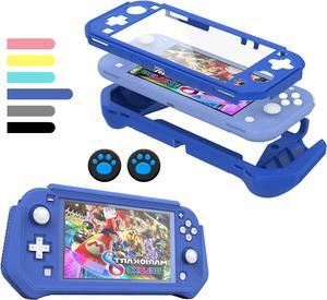 Switch Lite Case Protective Case for Nintendo Switch Lite, Case Compatible with Nintendo Switch Lite Hand Grip Case with Detachable TPU+Built-in PC Screen Protector & 2 x Thumb Grip Caps (Navy Blue)