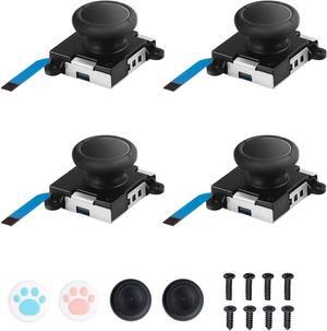 Joycon Joystick Replacement 4 Pack, Replacement Joystick Analog Thumb Stick for Switch Joy-Con Controller & Switch Lite, Left/Right Analog Joystick with Thumbstick Grips & Screws