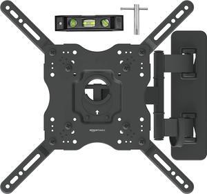 Basics Full Motion Articulating TV Monitor Wall Mount for 26" to 55" TVs and Flat Panels up to 80 Lbs, Black