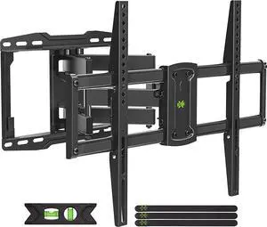Full Motion TV Wall Mount for Most 37-86 inch TV, Swivel and Tilt Mount with Dual Articulating Arms Up to 132lbs, VESA 600x400mm, 16" Wood Studs, XML019