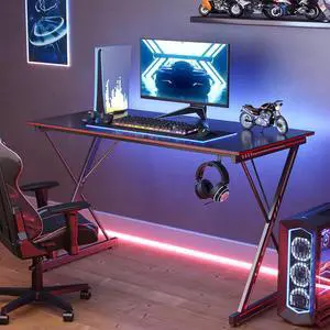 CORN Gaming Desk 40 Inch PC Computer Desk, Home Office Desk Table Gamer Workstation, Simple Game Table, Black