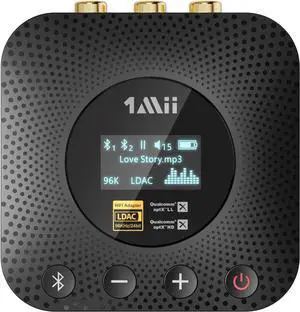 B06HD+ Hi-Res Bluetooth 5.1 Music Receiver for Home Stereo w/LDAC Hi-Fi Bluetooth Adapter w/Audiophile DAC aptX HD Volume Control OLED Display Wireless Audio Adapter for AV Receiver/Amplifier