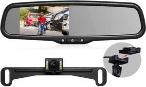 Rear View Mirror Camera with 4.3 Monitor: Super Night Vision OEM Rearview Mirror Backup Camera with IP 68 Waterproof Back Up Camera for Car, Rearview Mirror for Parking & Driving Safety AUTO-VOX T2