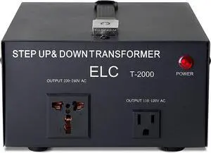 T Series 2000+ Watt Voltage Converter Transformer - Step Up/Down - 110v to 220v / 220v to 110v Power Converter - Circuit Breaker Protection, CE Certified [3-Years Warranty]