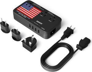 DOACE® X11 2200W Voltage Converter, 220V to 110V Converter for Hair Dryer Straightener Curling Iron, 10A Travel Power Adapter with 4-Port USB and US UK AU EU Plugs for Cell Phone Camera Tablet Laptop